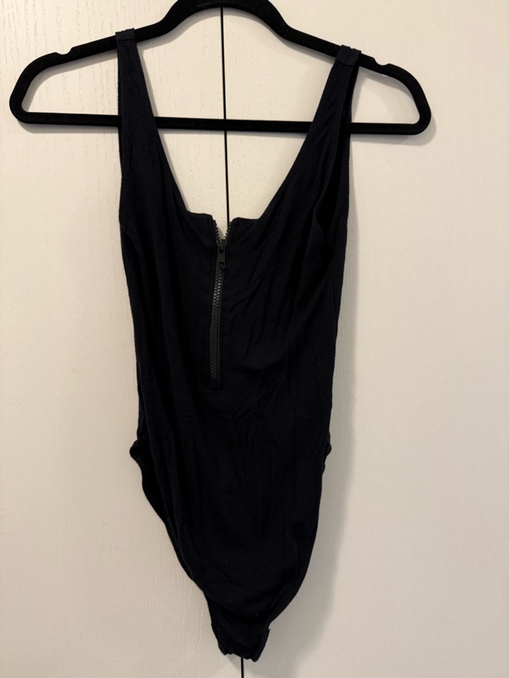 Obey Black Sleeveless Zip-Front Bodysuit